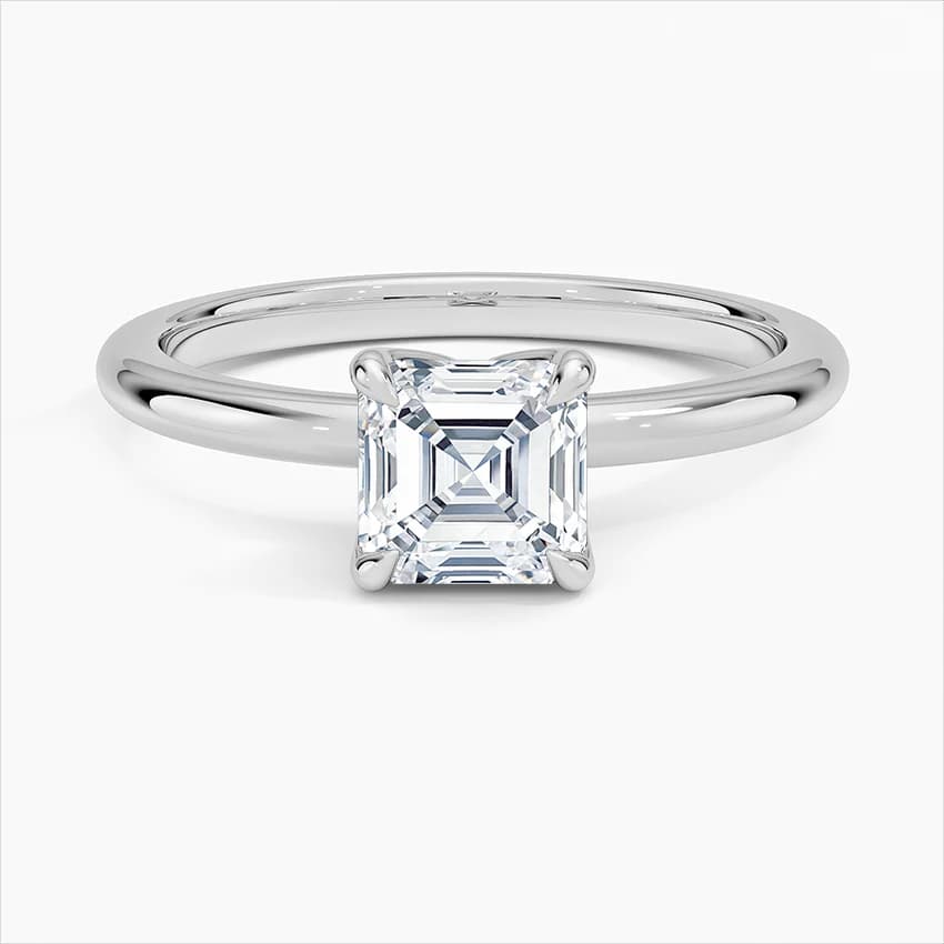 1,00 Karat Asscher Kesim Laboratuvar Pırlantası Tektaş Yüzük – 1. görsel
