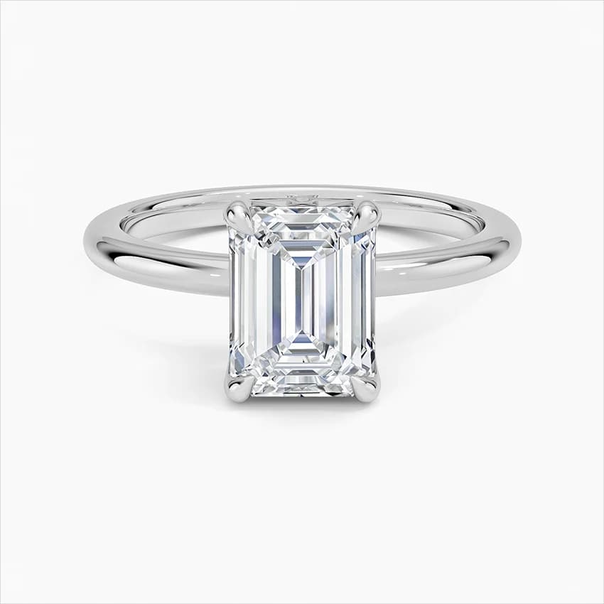 1,00 Karat Emerald Kesim Laboratuvar Pırlantası Tektaş Yüzük – 1. görsel