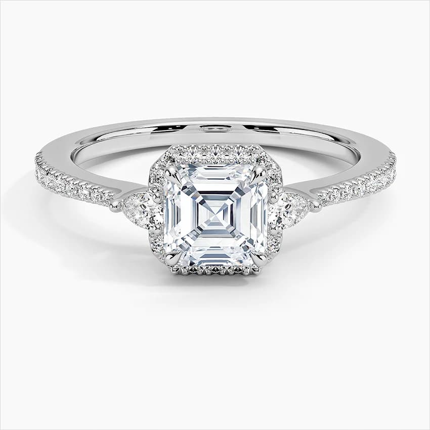 1,20 Karat Asscher Kesim Çerçeveli Laboratuvar Pırlantası Tektaş Yüzük – 1. görsel