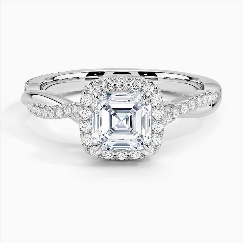 1,25 Karat Asscher Kesim Çerçeveli Laboratuvar Pırlantası Tektaş Yüzük – 1. görsel