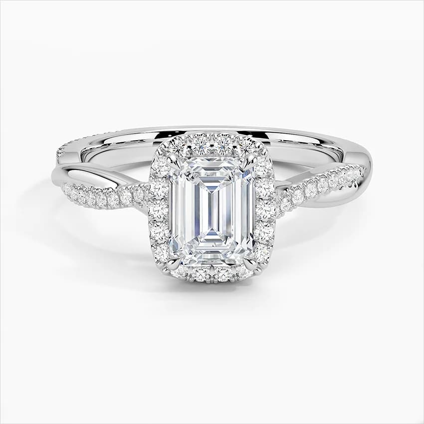 1,25 Karat Emerald Kesim Çerçeveli Laboratuvar Pırlantası Tektaş Yüzük – 1. görsel