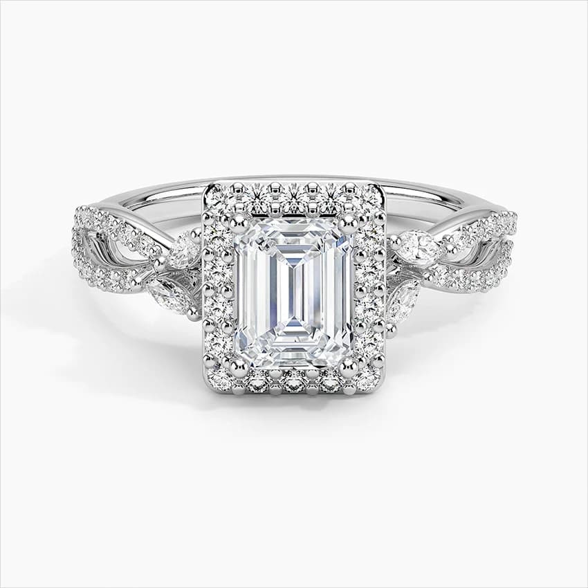 1,30 Karat Emerald Kesim Çerçeveli Laboratuvar Pırlantası Tektaş Yüzük – 1. görsel