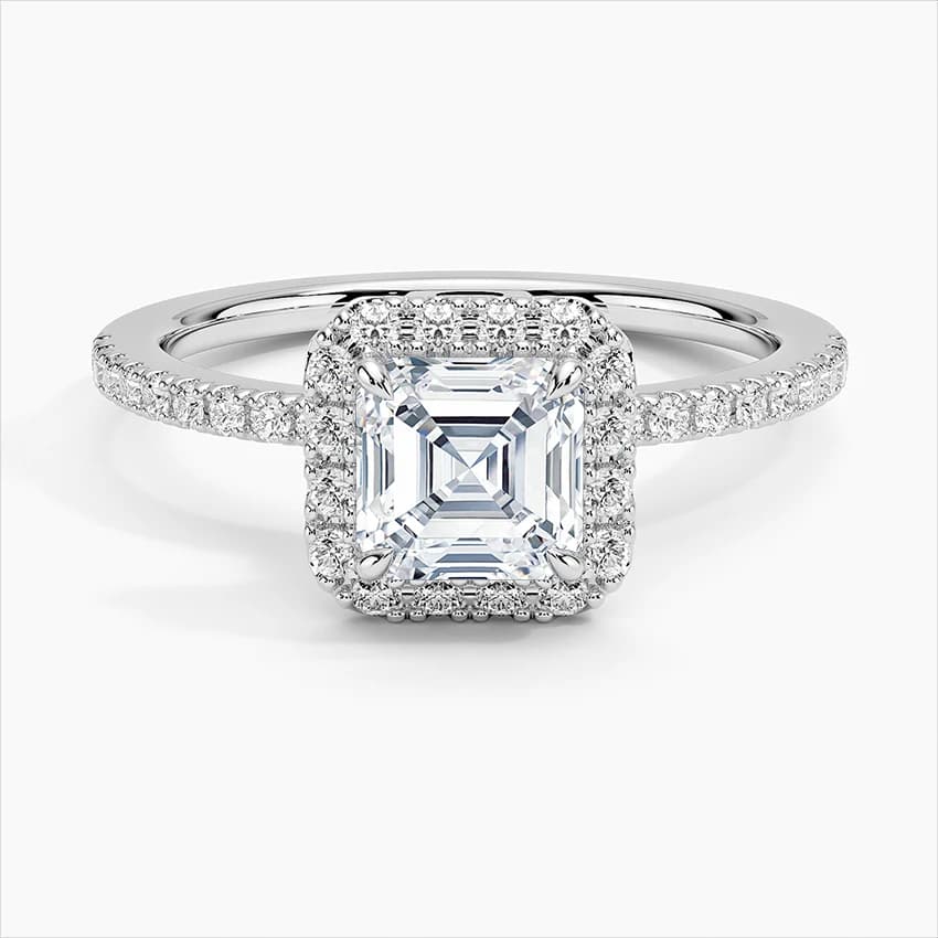 1,40 Karat Asscher Kesim Çerçeveli Laboratuvar Pırlantası Tektaş Yüzük – 1. görsel