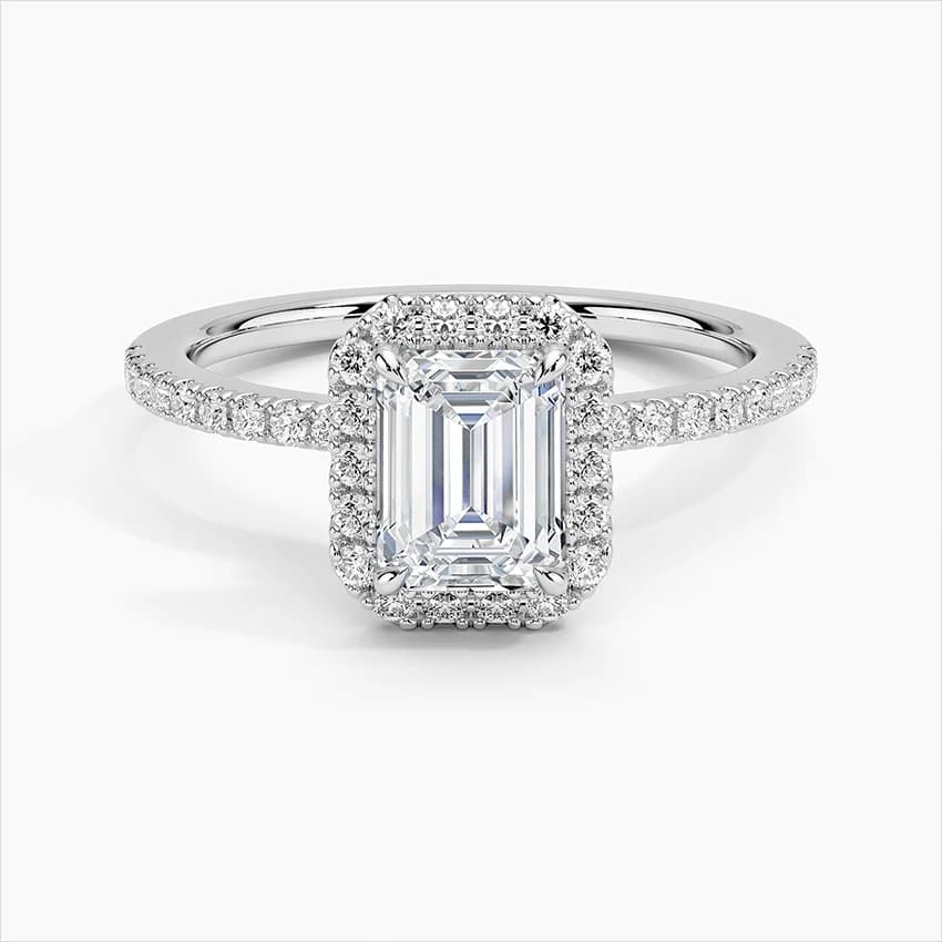 1,40 Karat Emerald Kesim Çerçeveli Laboratuvar Pırlantası Tektaş Yüzük – 1. görsel