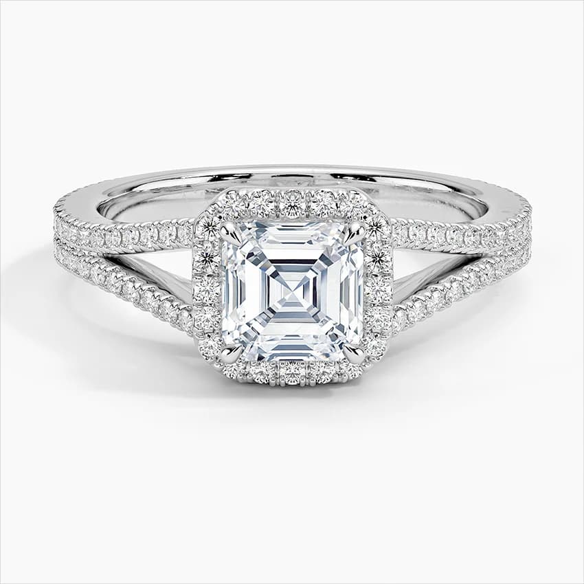 1,50 Karat Asscher Kesim Çerçeveli Laboratuvar Pırlantası Tektaş Yüzük – 1. görsel