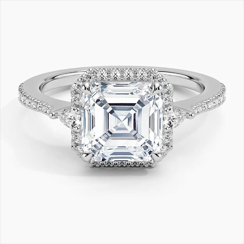 2,20 Karat Asscher Kesim Çerçeveli Laboratuvar Pırlantası Tektaş Yüzük – 1. görsel