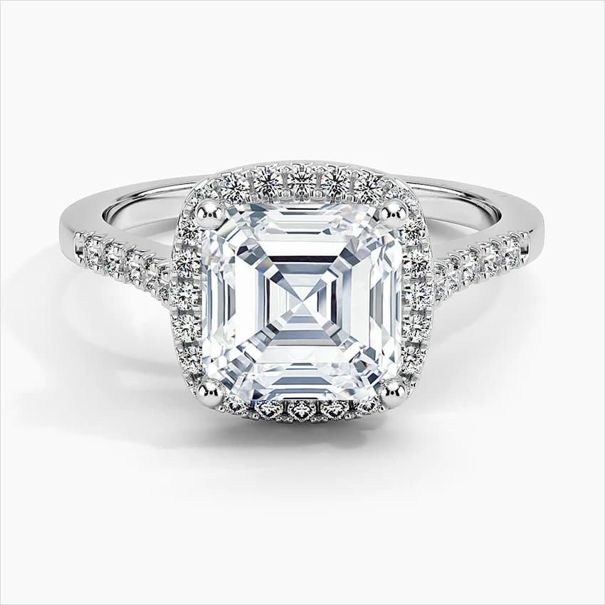 2,25 Karat Asscher Kesim Çerçeveli Laboratuvar Pırlantası Tektaş Yüzük – 1. görsel