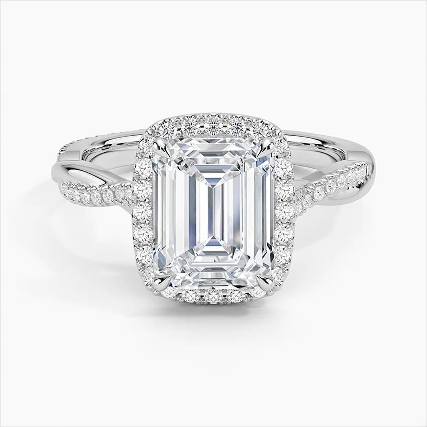 2,25 Karat Emerald Kesim Çerçeveli Laboratuvar Pırlantası Tektaş Yüzük – 1. görsel
