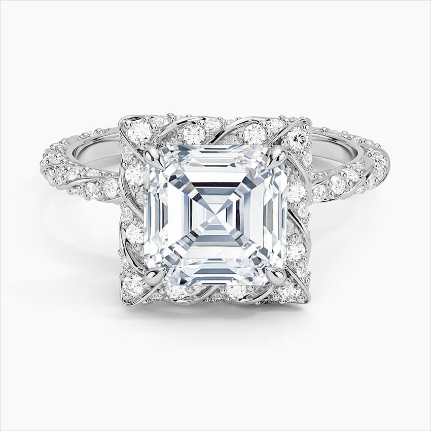 2,50 Karat Asscher Kesim Çerçeveli Laboratuvar Pırlantası Tektaş Yüzük – 1. görsel