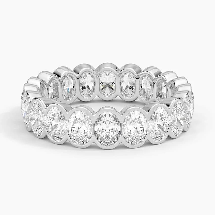 3,00 Karat Oval Kesim Bezel Tamtur Laboratuvar Pırlantası Yüzük – 1. görsel