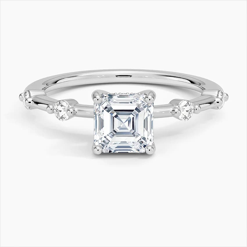 1,20 Karat Asscher Kesim Gizli Çerçeveli Laboratuvar Pırlantası Tektaş Yüzük – 1. görsel