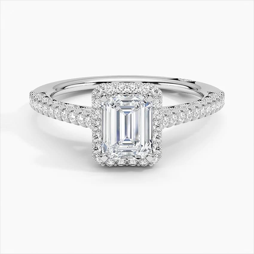 1,50 Karat Emerald Kesim Gizli Çerçeveli Laboratuvar Pırlantası Tektaş Yüzük – 1. görsel