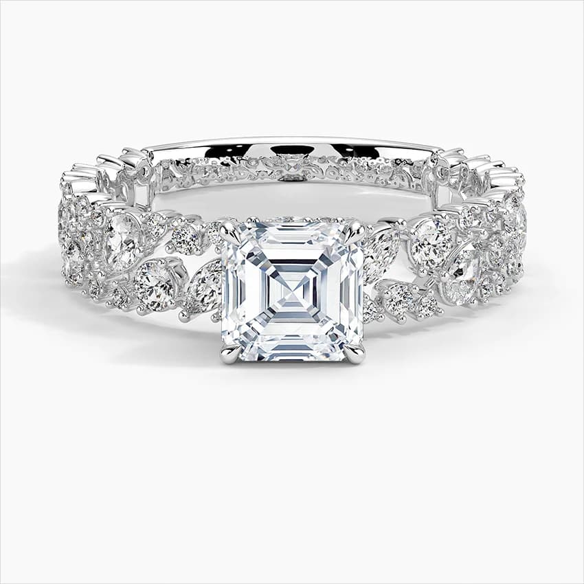 2,00 Karat Asscher Kesim Gizli Çerçeveli Laboratuvar Pırlantası Tektaş Yüzük – 1. görsel