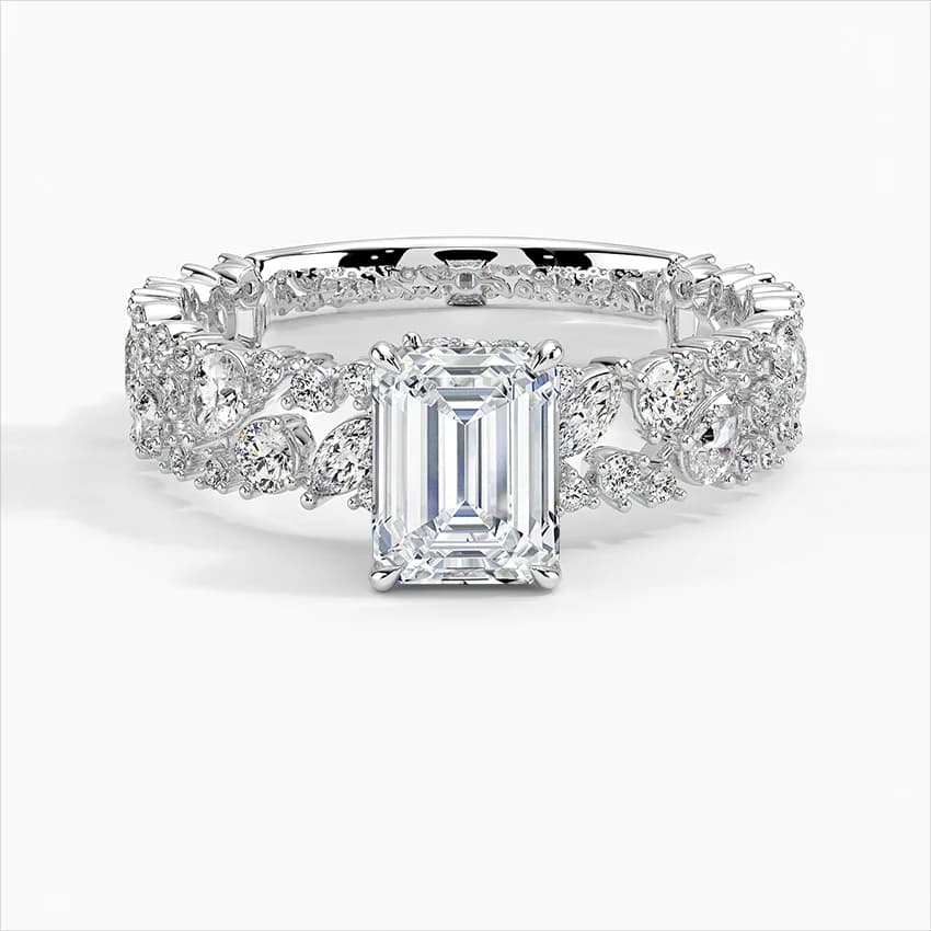 2,00 Karat Emerald Kesim Gizli Çerçeveli Laboratuvar Pırlantası Tektaş Yüzük – 1. görsel