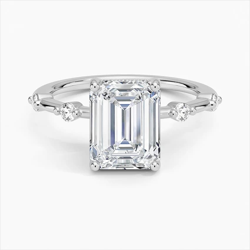 2,20 Karat Emerald Kesim Gizli Çerçeveli Laboratuvar Pırlantası Tektaş Yüzük – 1. görsel