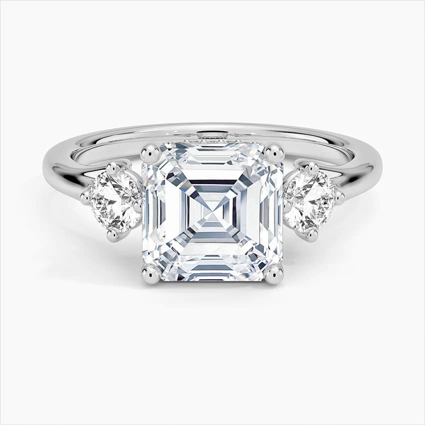 2,50 Karat Asscher Kesim Gizli Çerçeveli Laboratuvar Pırlantası Tektaş Yüzük – 1. görsel