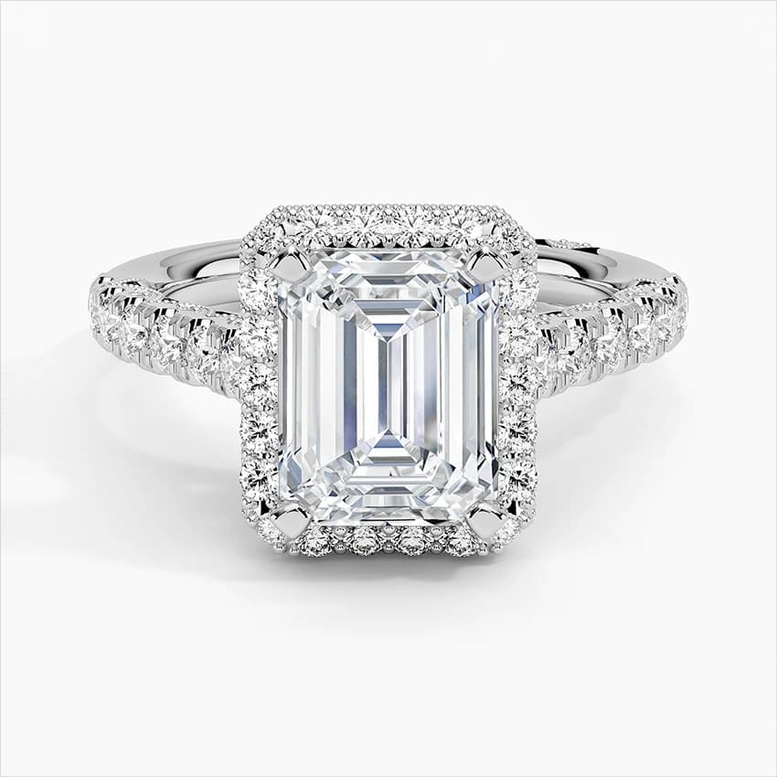 2,50 Karat Emerald Kesim Gizli Çerçeveli Laboratuvar Pırlantası Tektaş Yüzük – 1. görsel
