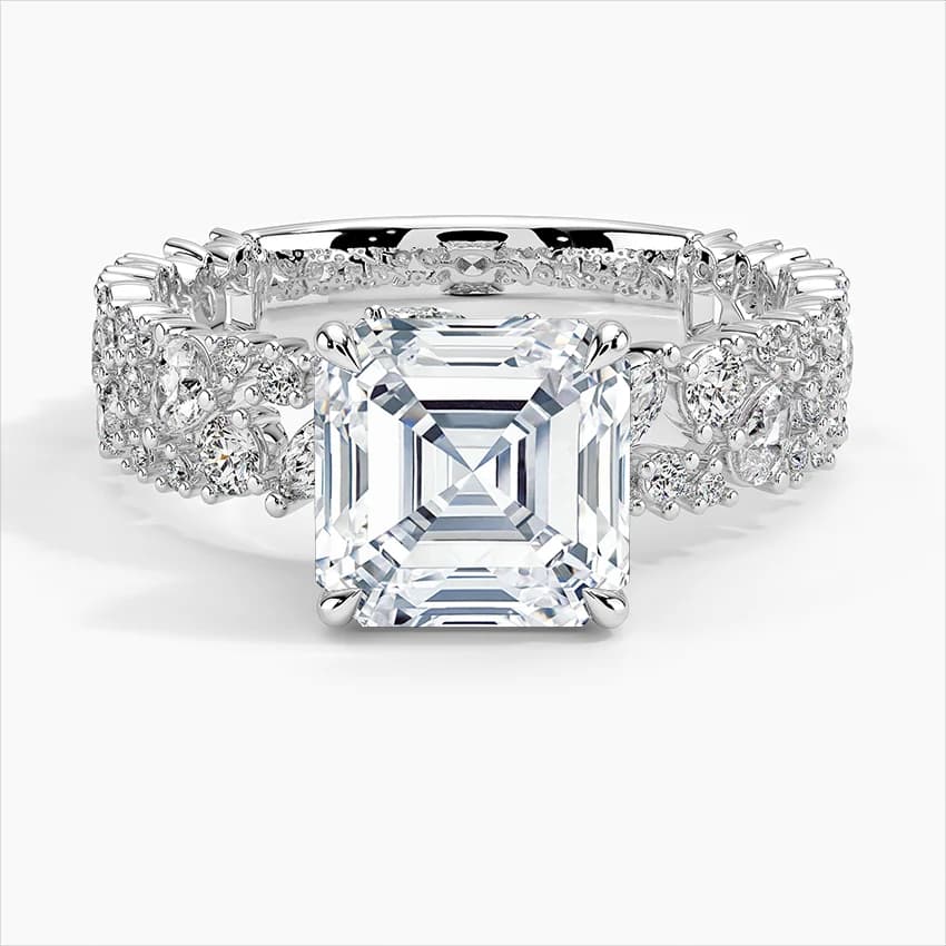 3,00 Karat Asscher Kesim Gizli Çerçeveli Laboratuvar Pırlantası Tektaş Yüzük – 1. görsel