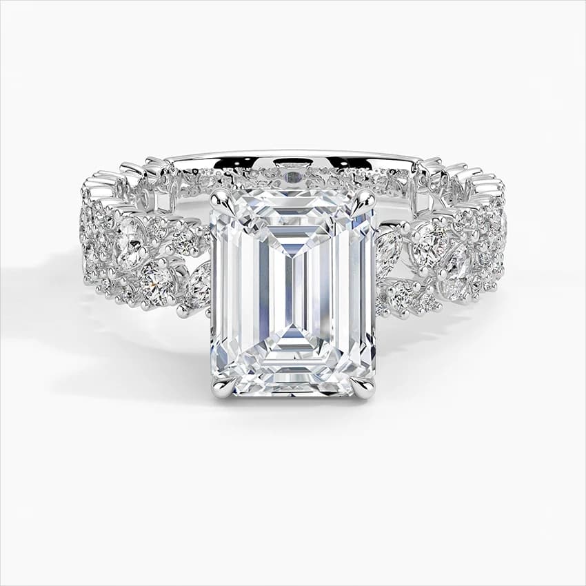 3,00 Karat Emerald Kesim Gizli Çerçeveli Laboratuvar Pırlantası Tektaş Yüzük – 1. görsel